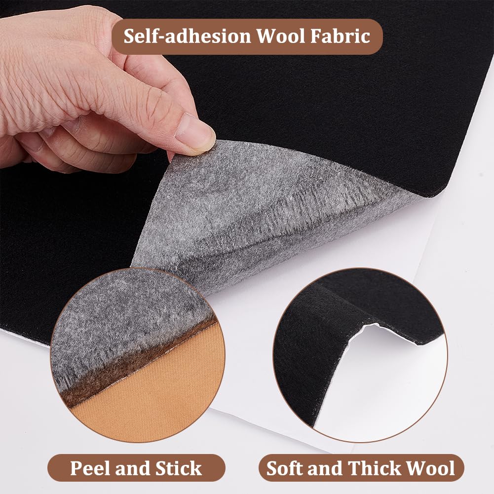 OLYCRAFT 3m Felt Fabric Sheet, 36cm Wide, 2mm Thick, Adhesive, Non-woven Fabric, Wool Fabric, Scratch Prevention, Wool Felt, Furniture Protection, Fel