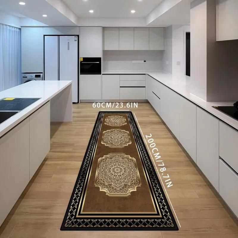 New Chinese-style Runner Rug Anti-slip and Stain-resistant El Corridor Floor Mat Bedroom Kitchen Rug Home Decoration