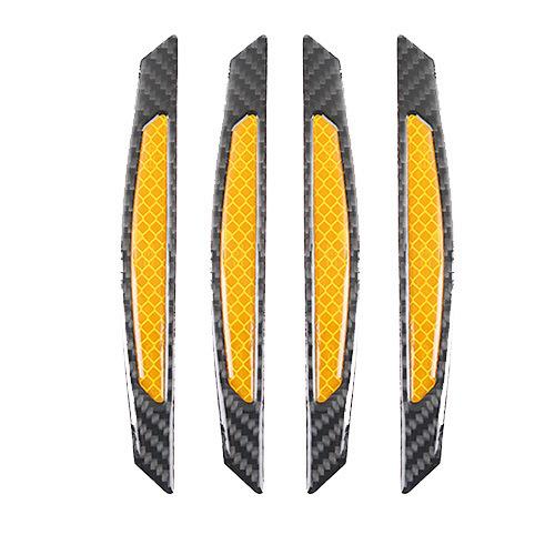 

4Pcs Carbon Fiber Door Edge Protectors, Reflective PVC Car Side Door Protection Strips, Scratch-Resistant Universal Decorative Stickers 4PCS жовтий