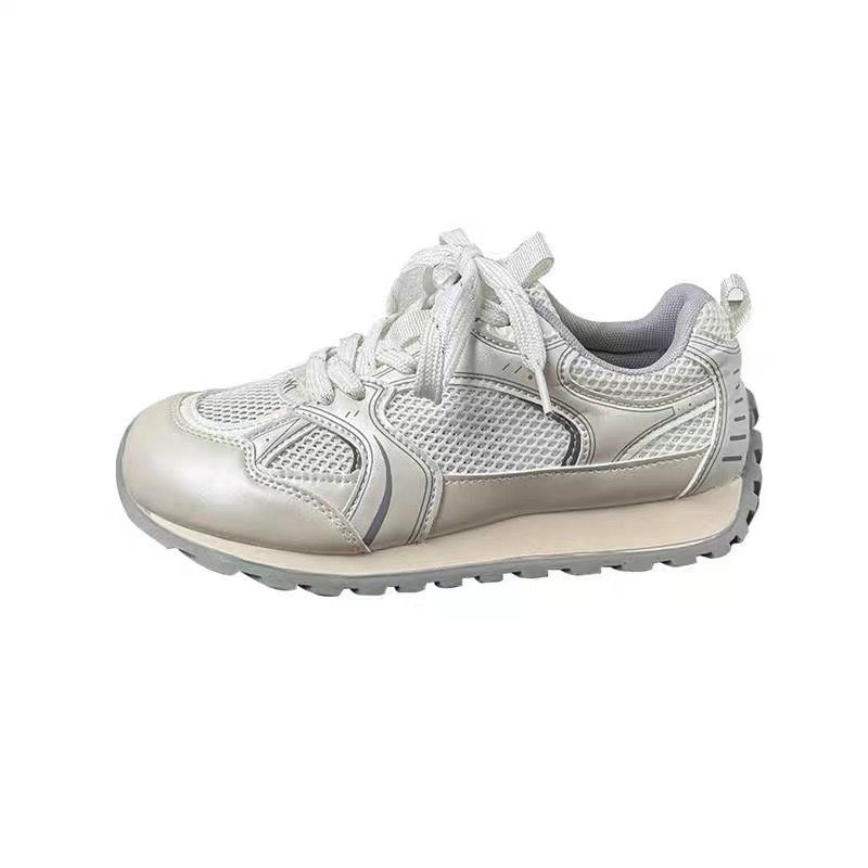 Thin high-end new Chinese waffle Forrest Gump shoes women's 2025 new mesh soft sole niche sports shoes women's shoes