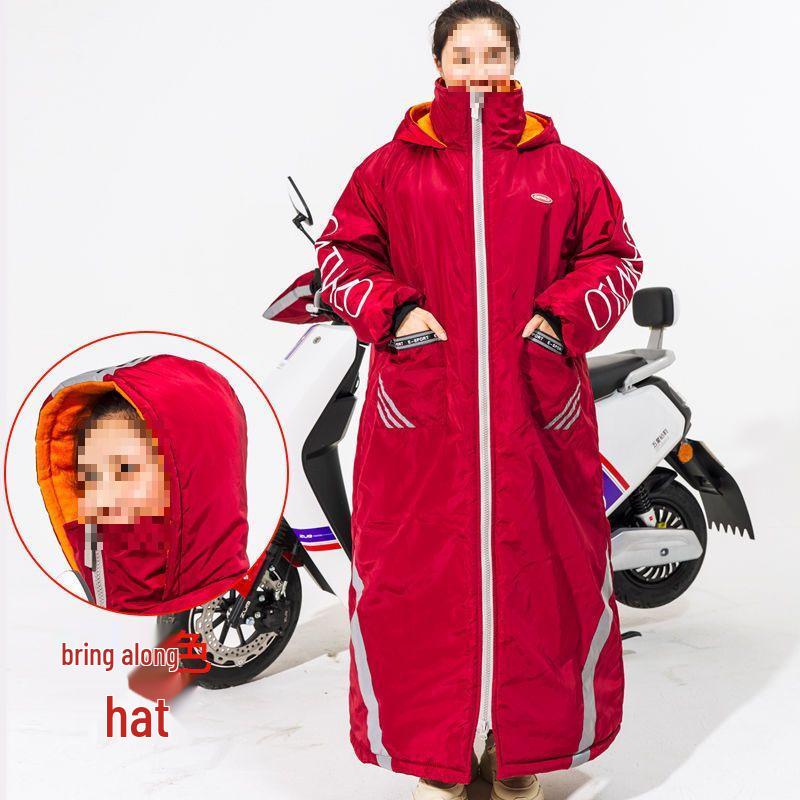 Winter Fleece-Lined Cycling Suit & Windshield: Waterproof, Windproof, Thickened Zipper Windbreaker for Cold Weather