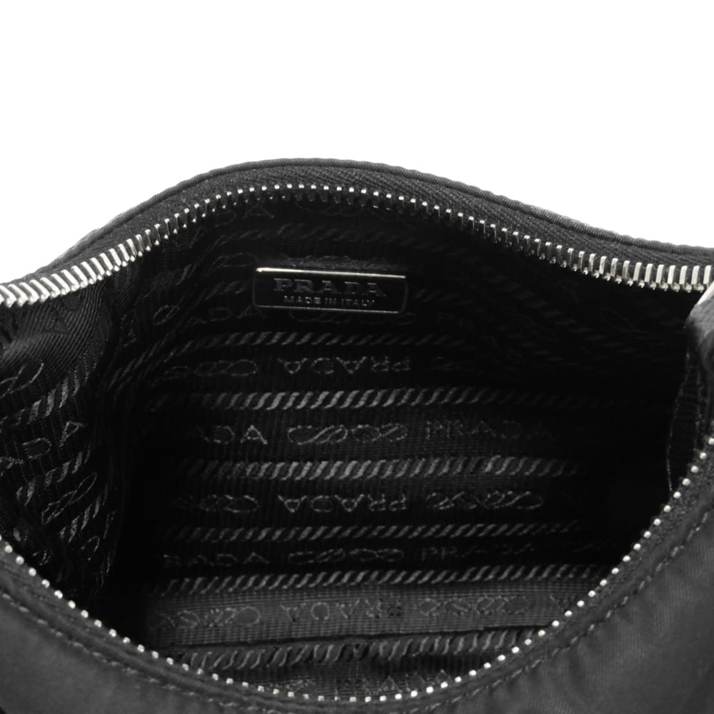Used 11569 Re-Edition 2005 Re-Nylon Polka Dot Bag 1BH204 7921 Sequin Chain Triangle Logo Black Women's from Japan