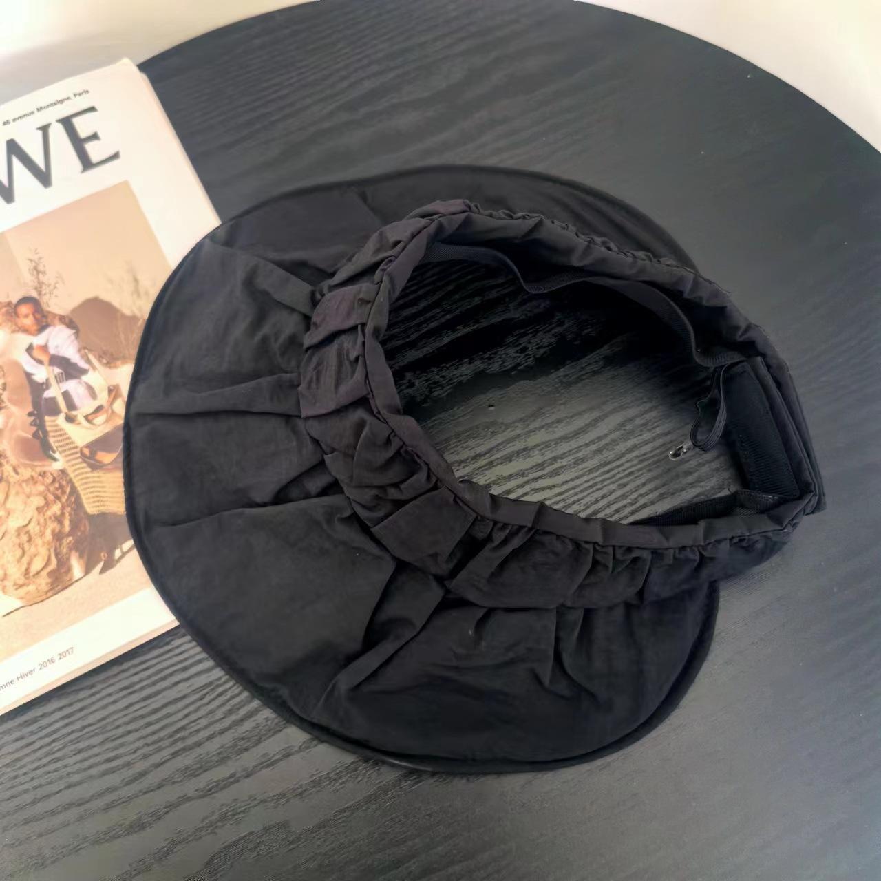 

2025 складная быстросохнущая тканевая пустая шляпа-цилиндр большая шляпа защита от ультрафиолета дышащая шляпа от солнца M（56-58cm） чёрный