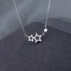 Kov Stříbrná barva Multip Star Zirkonový náhrdelník s přívěskem pro ženy Řetízkový náhrdelník s obojkem Trend Módní šperky Dárek