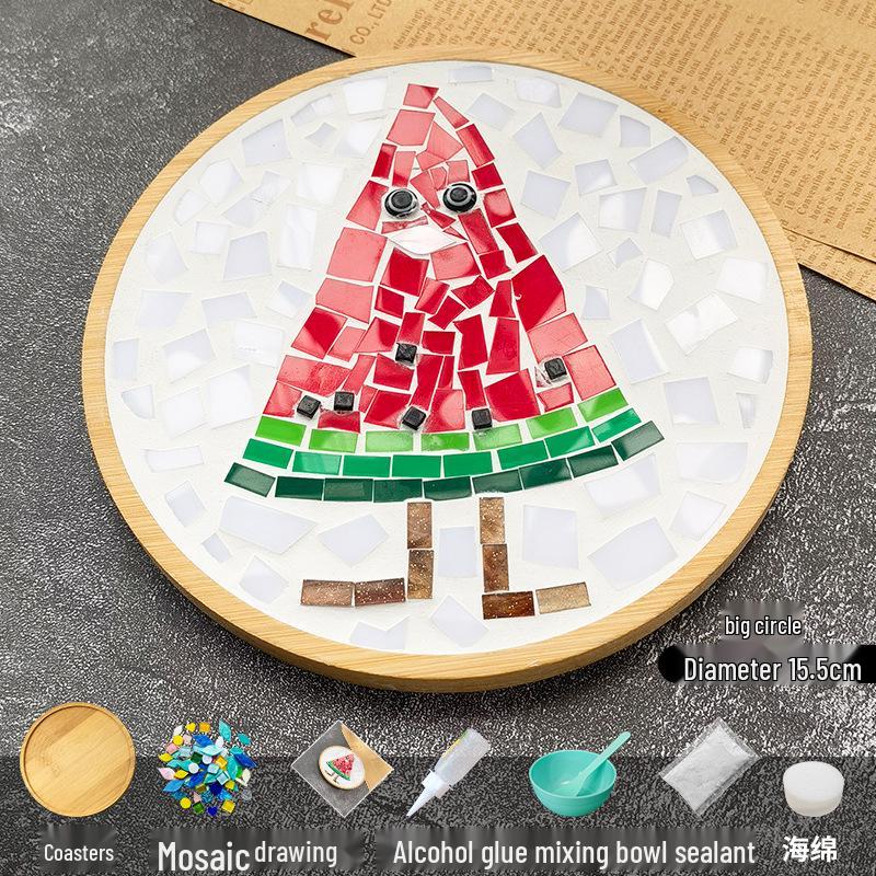 Handmade Glass Mosaic Cup Mat Pixel Puzzle DIY Kit - Educational Toy