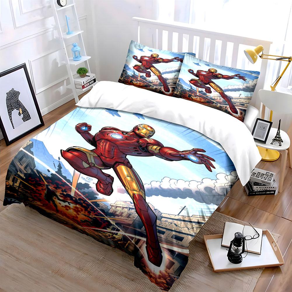 Iron Man Action Scene. Bedding Sets Duvet Cover Sets Duvet Covers Pillowcases(1 * Duvet Cover 2 * Pillowcases Without Duvet Insert)