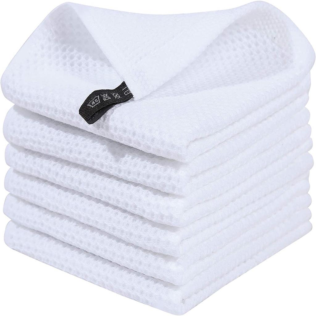 Cotton Dish Cloths - Weave Soft And Absorbent Dish Towels - 6 Pack Quick Dry Dish Rags - 13 X 13 Inches Dishcloths For Kitchen Washing Dishes