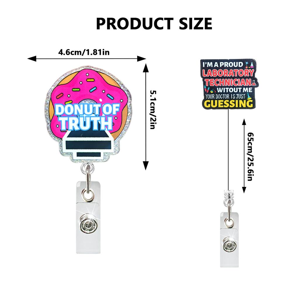 Glitter Acrylic Id Holder Vibrant Retractable Badge Reel Alligator Clip Badge Holder Inspirational Nurse Badge Reel For Nurse