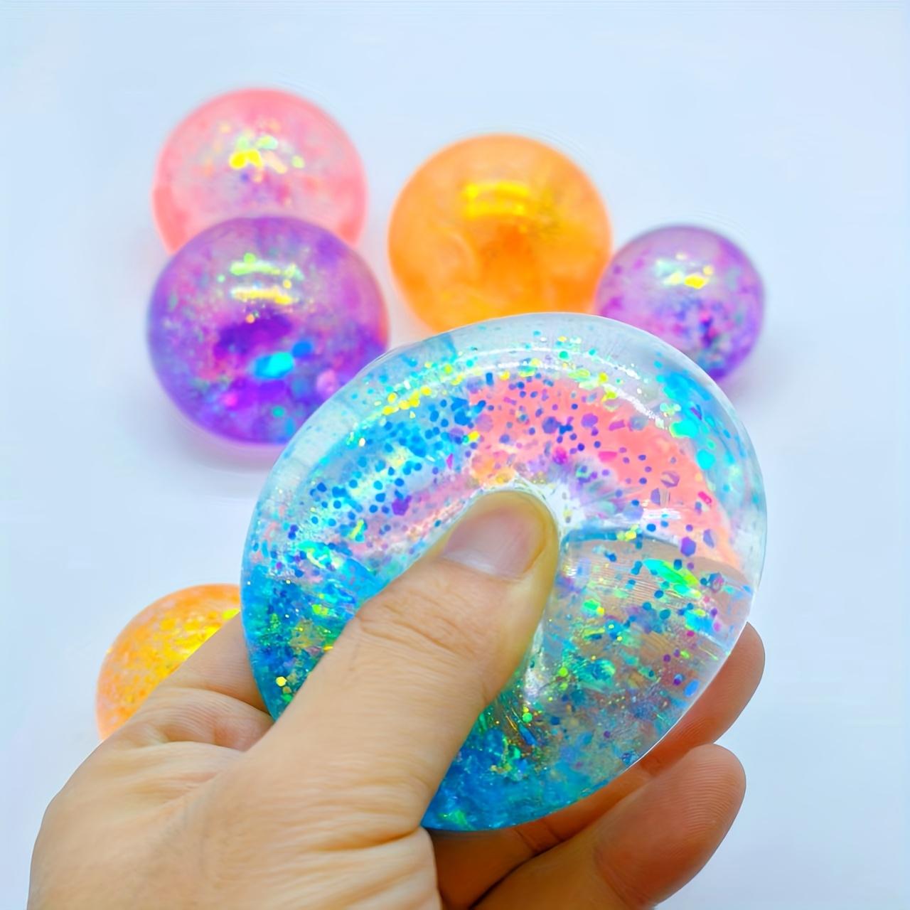 

Geometry Glitter Squishy Ball, Stress Toy for Office Relaxation, Desk Decor Personal Collection, Birthday Holiday Gift светло-серый