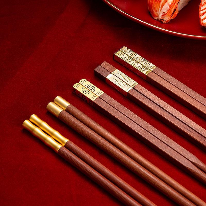 Red Sandalwood Chopstick Gift Set: Unlacquered, Unwaxed Solid Wood for One Person