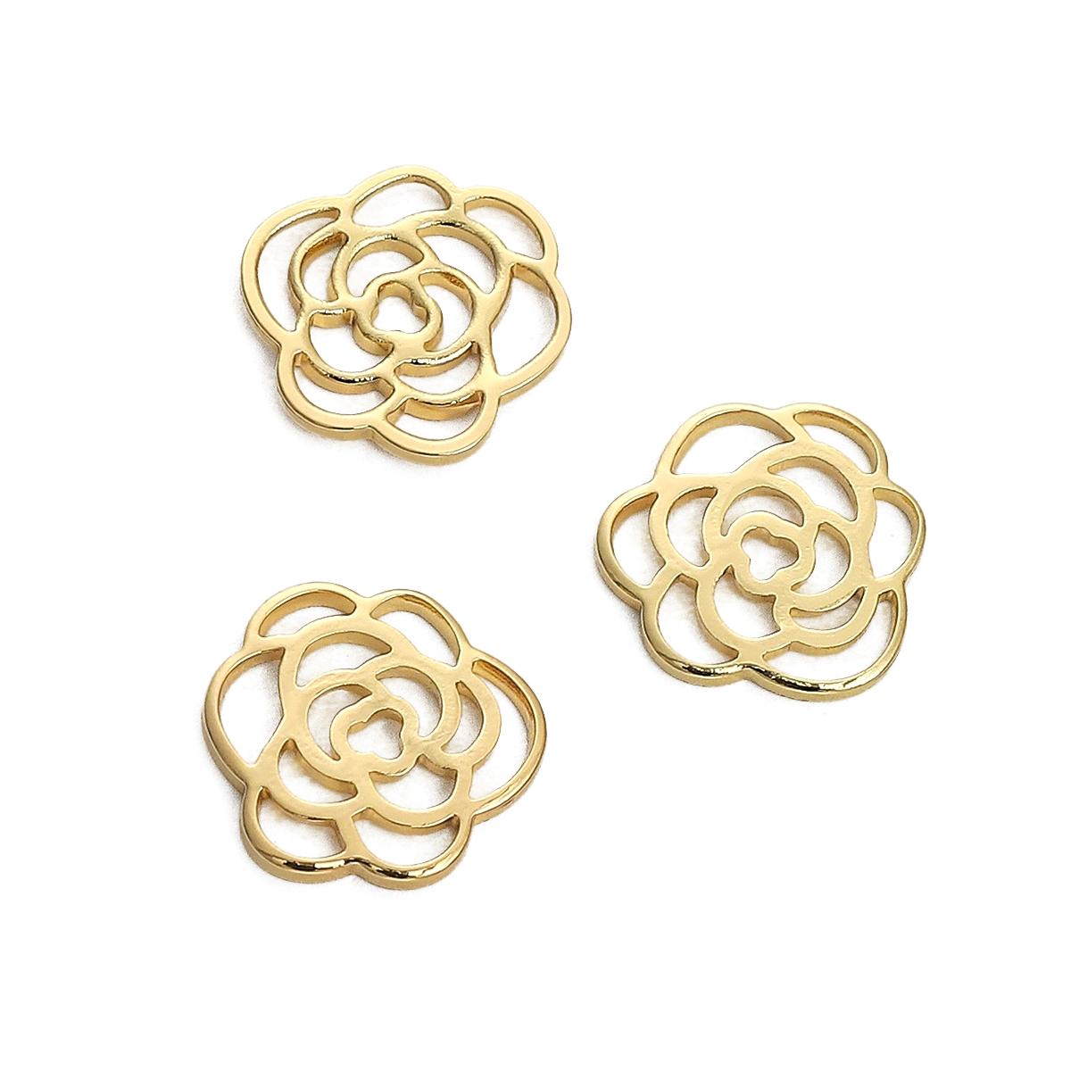 

Медный полый кулон в виде розы для изготовления ювелирных изделий своими руками, аксессуары для рукоделия 12mm