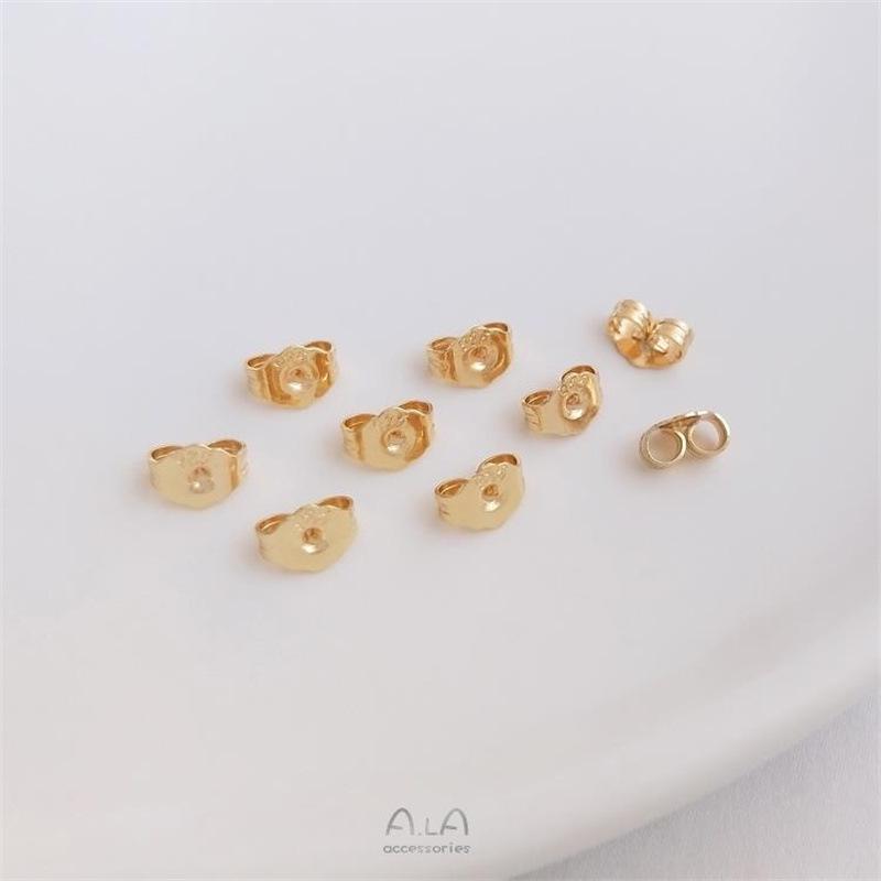 Handmade 14K Gold-Plated 925 Stamp Butterfly Earplug Stud Earrings Accessories