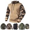Otoño Invierno Hombres Sudadera Con Capucha Estampado De Camuflaje Con Capucha Cordón Mangas Largas Puño Elástico Bolsillo Parche Color A Juego Suave Grueso Cálido Sudadera Con Capucha De Longitud Media