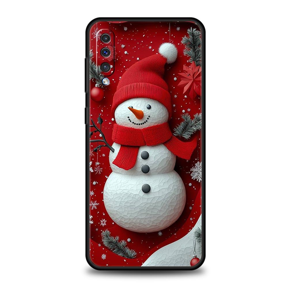Christmas Snowman Phone Case for Samsung Galaxy A56 A36 A26 A16 A34 A24 A42 A22 A20 A12 A40 A30 A10 5G Soft TPU Cover Shell Bags