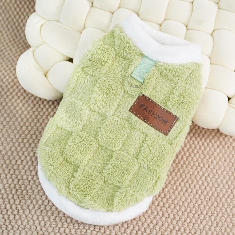 Fashion Velvet Winter Dogs Clothes Comfortable Pullover Vest Dog Warm Sweater Soft Dog Plaid Coat Walking