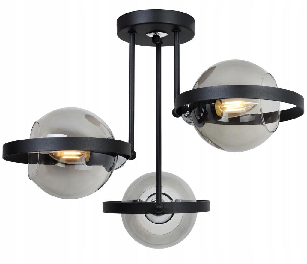 MODERNE GLAS-HÄNGELAMPE GRAPHIT-RING