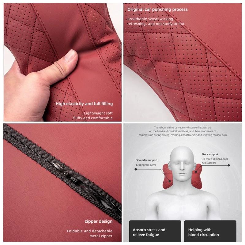 OBTLU1 Car Seat Head Support Cushion Lumbar Pillow Accessories Tire Valve For VW GTI Golf Polo Passat Tiguan T-ROC Jetta Arteon ID.3 CC