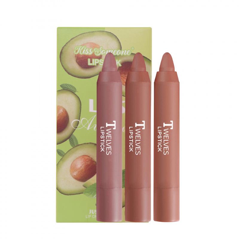 3-Piece Velvet Matte Crayon Lipstick Set In Compact Box