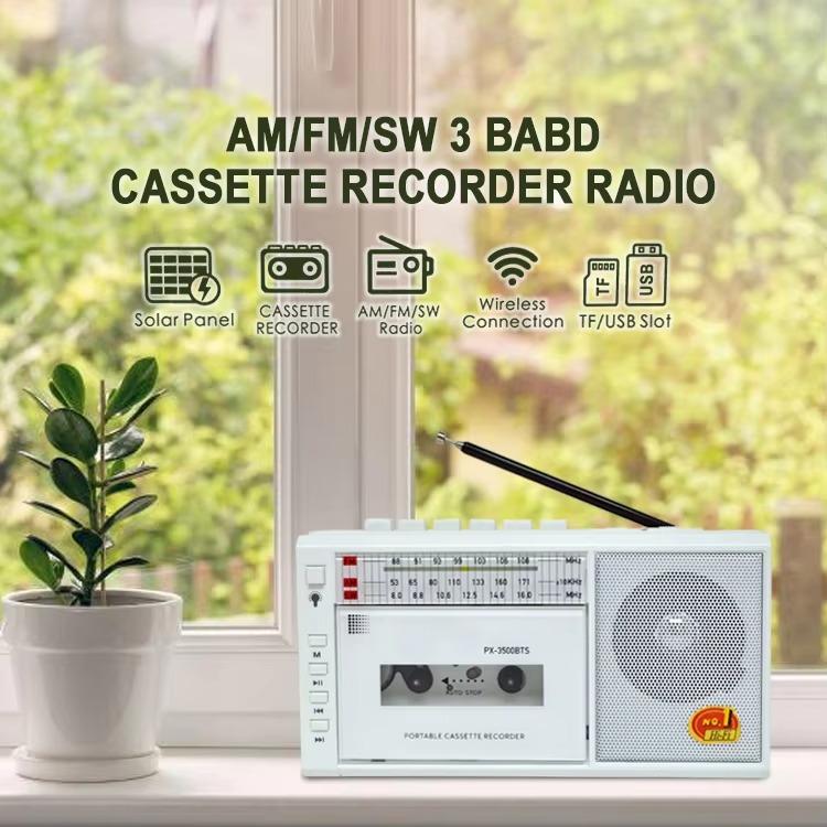 Solární Nabíjecí Magnetofon Walkman Přehrávač Hudby FM Rádio USB /TF Přepisovací Magnetofon Rádio Dětské Učení Angličtiny