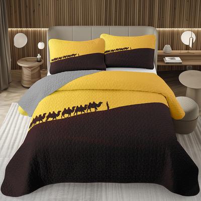Camel Bedspread Wildlife Animal Coverlet Set Desert Adventure Tehme Quilted Bedding Set for Teens Young Man Bedroom Dorm Decor
