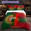 Portugal Football Pattern 3 Pieces Bedding Set Soft Microfiber Duvet Cover with Pillow Cases for Bedroom