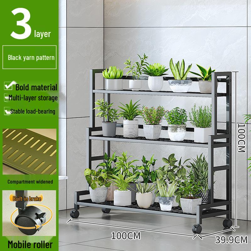 Modern Multi-Layer Wrought Iron Flower Stand & Storage Rack for Balcony & Living Room