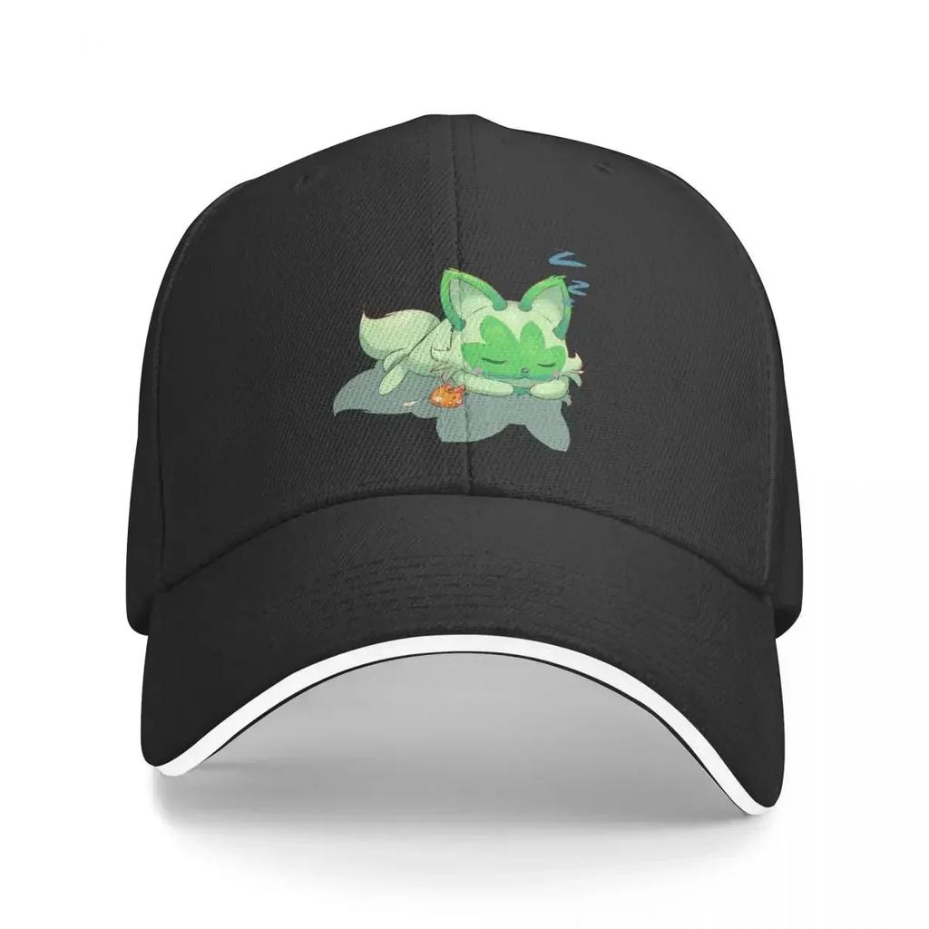 Sleepy Sprig Weed Cat with Mouse toy Baseball Cap Golf Wear Custom Cap Trucker Cap Women Caps Unisexs