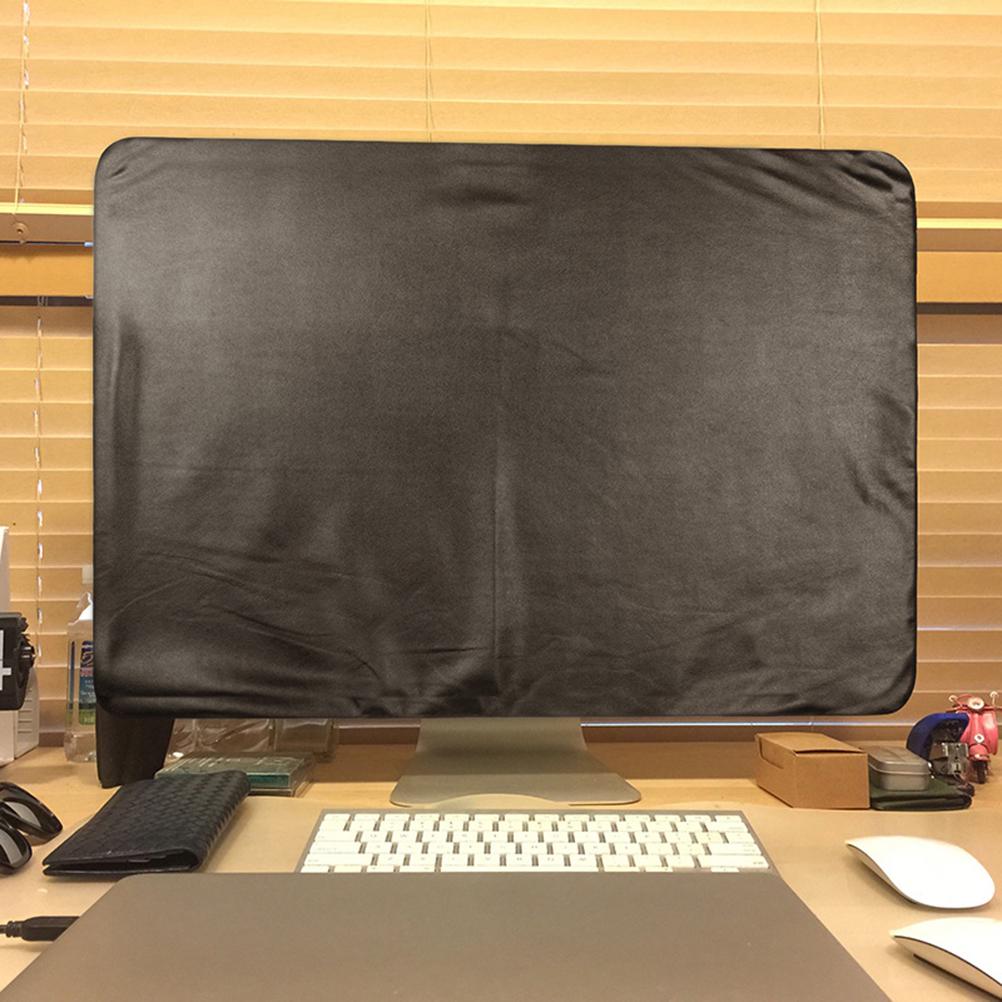Black Polyester Monitor Cover Protector For Lcd Computer Screen Dust Proof Scratch Resistant Travel Storage Protection