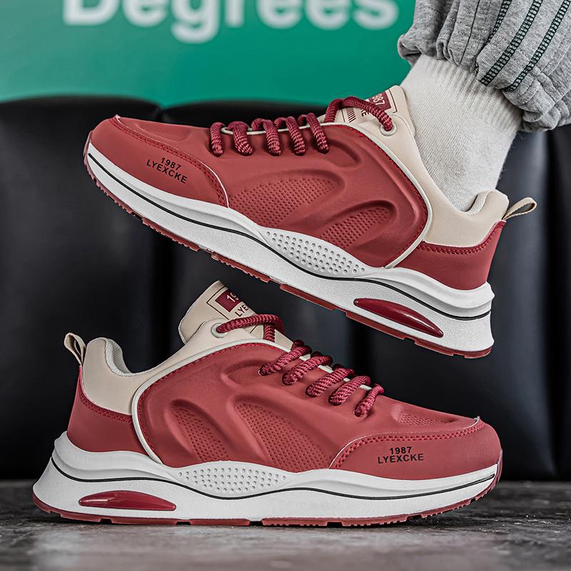 New Fashion Men 's Four Seasons Comfortable Thick Sole Shoes Students BoysTrending Soft Sole Breathable Casual Running Sneakers