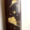Used Hanging Scroll, Boxed, Maki-e Decoration, Makie Wooden Box, Hanging Scroll Storage Box, with Hanging Scroll, with Box Writing, Mask