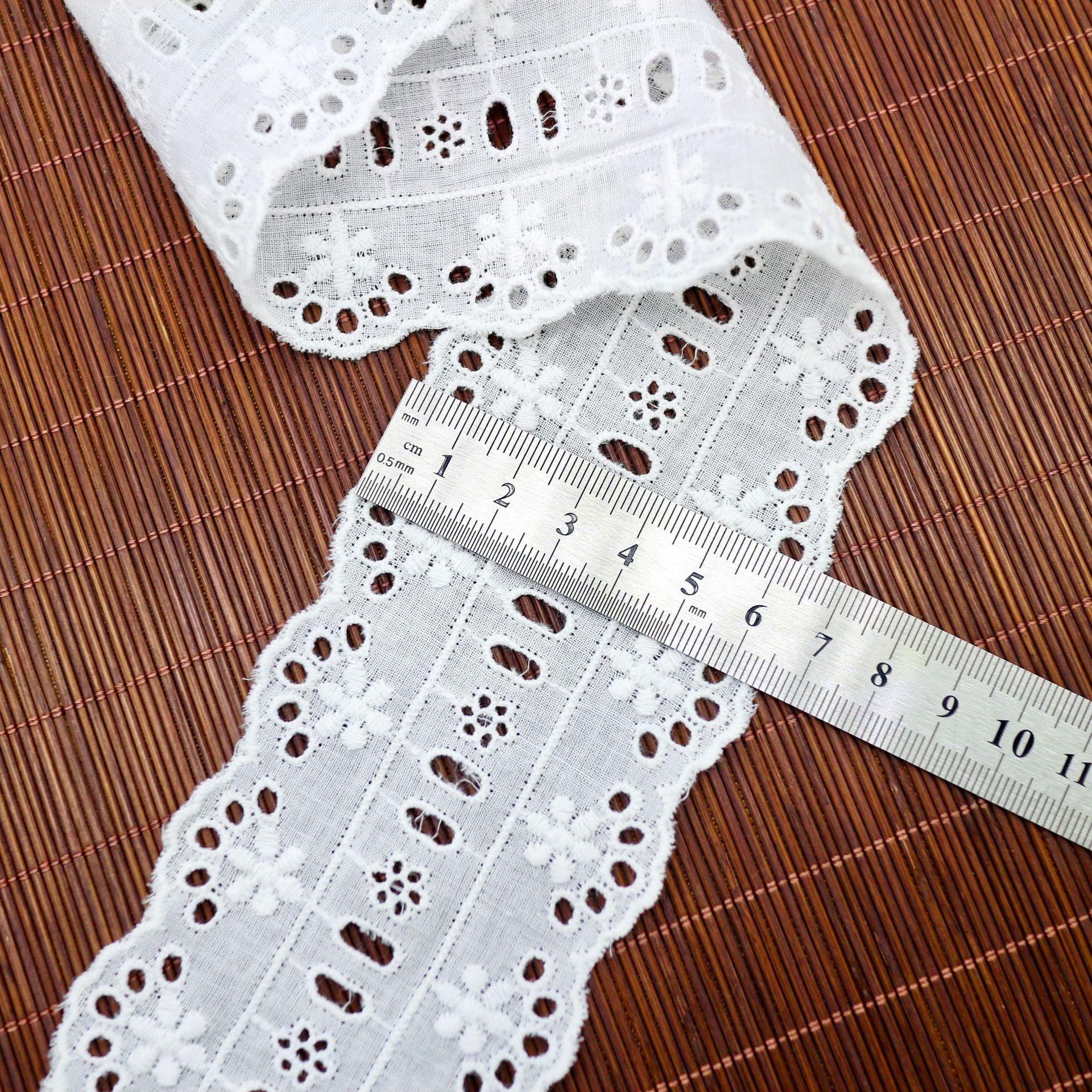 

Белая Качественная Ткань Хлопковая Двусторонняя Кружево с Вышивкой Аксессуары Замковый Край Аксессуары для Рукоделия Материалы для Одежды OL51108