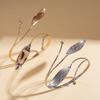 Punk Metal Leaf Arm Bangle Band Cuff Armlets for Women Girls Hollow Out Geometric Pattern Bangles Costume Accessories Gifts