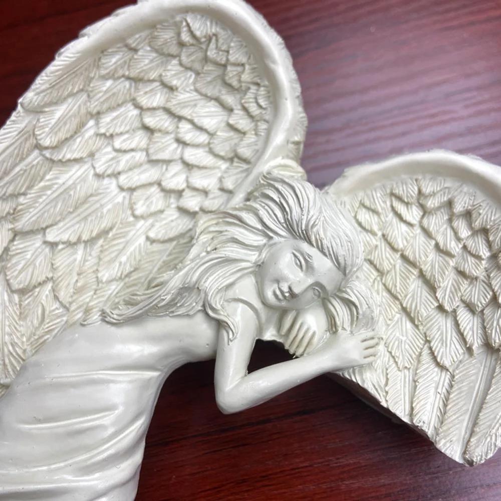 Resin Door Frame Angel Wings Sculpture Wall Art Crafts Home Decor for Party Memorial Gifts