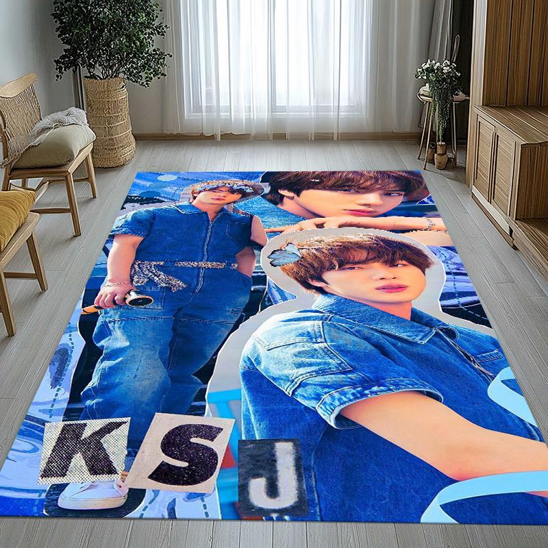 Ким Сок Джин Kpop B-BTS Ковер для гостиной нескользящий мягкий ковер для спальни детской игровой комнаты дивана, домашний декор коврик для двери подарок 40x60cm