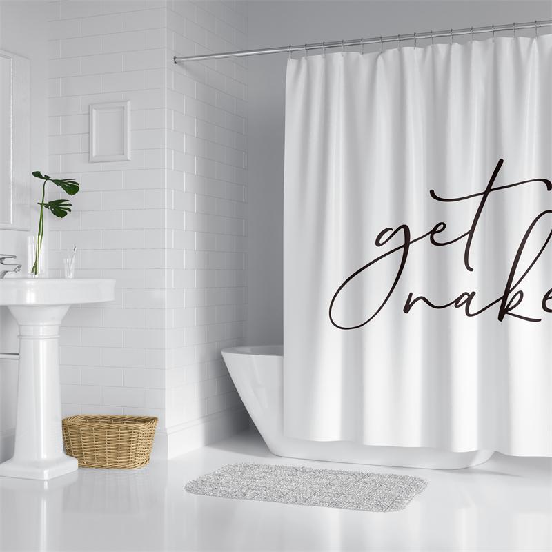 

Aertemisi Get Naked Funny Shower Curtain Set With Grommets And Hooks For Bathroom Decor W60H190(CM)-1 Pcs