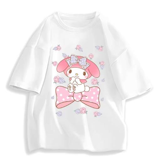 2026 New Fashion RoundNeck ShortSleeve TShirt Spring Summer Sanrio My Melody Women TShirt Unisex Trendy Cute Top Clothing