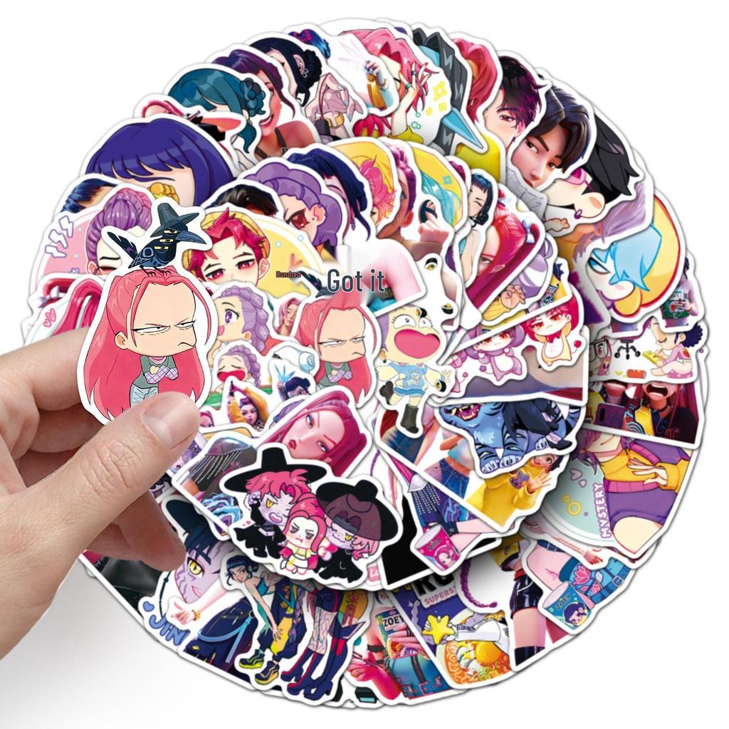 Demon Hunter Anime Stickers - 100 Waterproof Sheets for DIY, Helmet, Power Bank, and Journal Decoration.