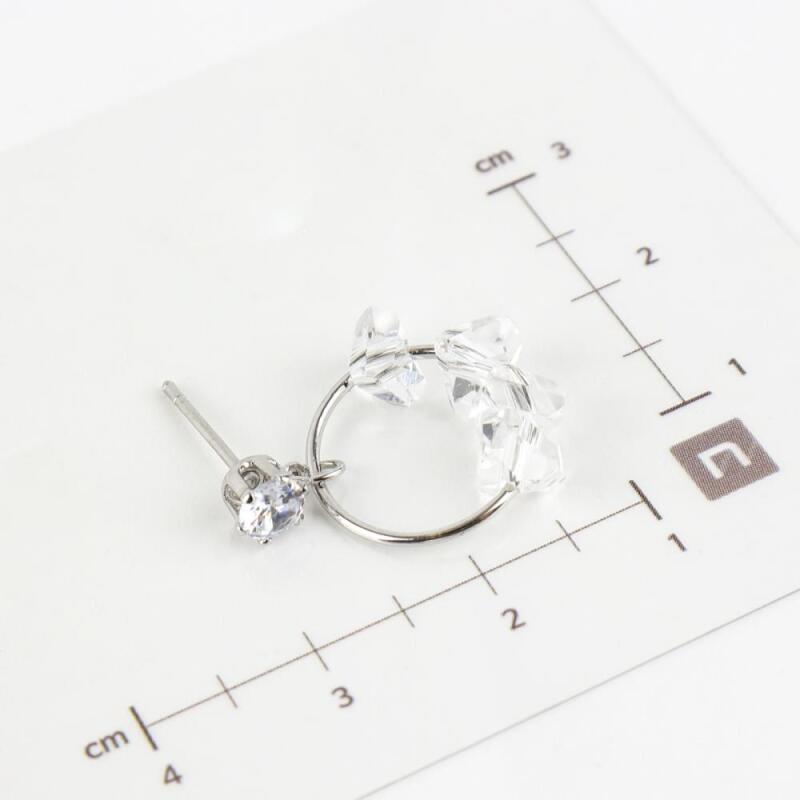 

Women s Clear Bead Round Drop Earrings A24564_Gold