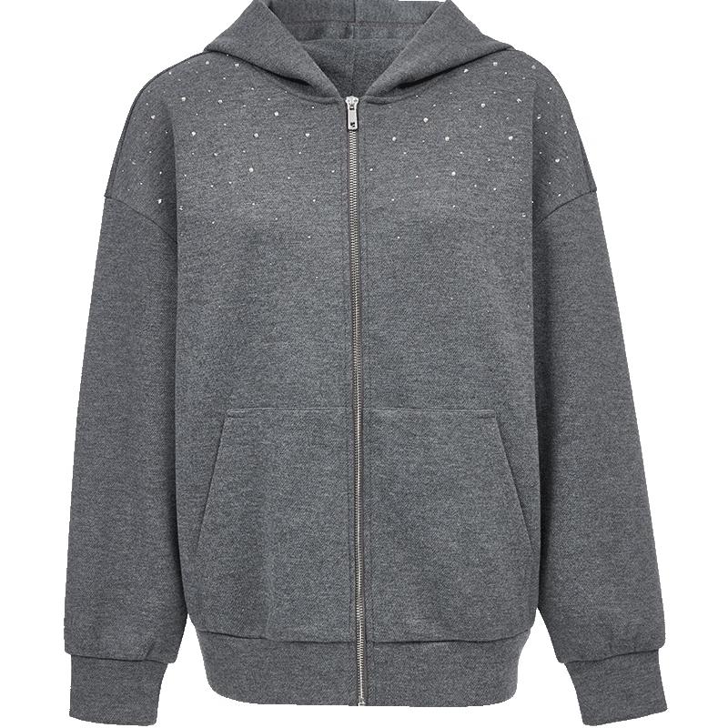 

VEROMODA Women s Rhinestone Embellished Hooded Jacket L