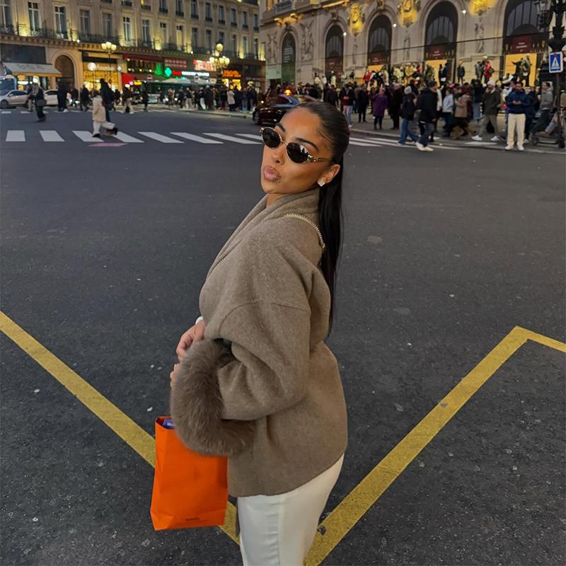Lapel Tied Woolen Coat Women's Warm Comfortable Thick Cardigan Jacket Commute Retro Elegance Autumn/Winter 2025