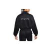 Nike Air Classic Logo Casual Collar Fitted Straight-Cut Long Sleeve Baseball Jacket Women Jackets Black DD5422-010