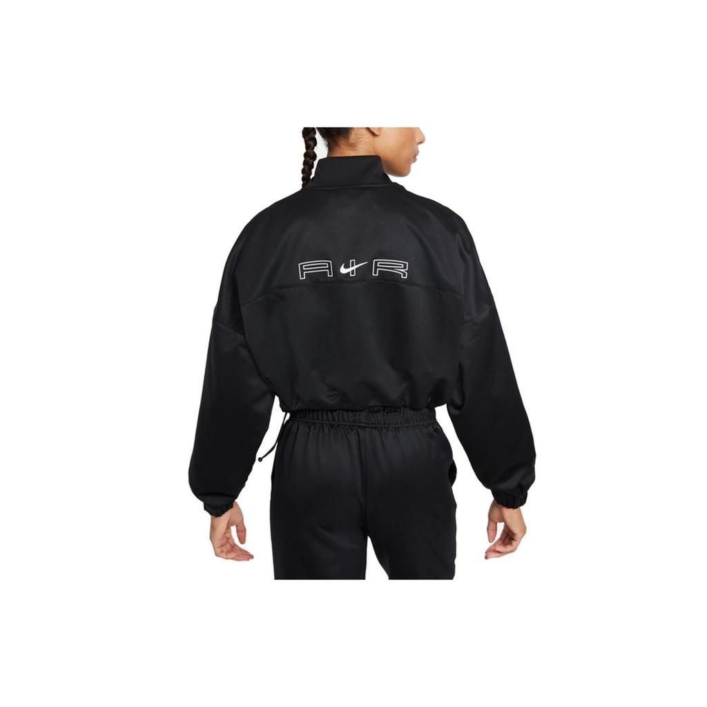 Nike Air Classic Logo Casual Collar Fitted Straight-Cut Long Sleeve Baseball Jacket Women Jackets Black DD5422-010