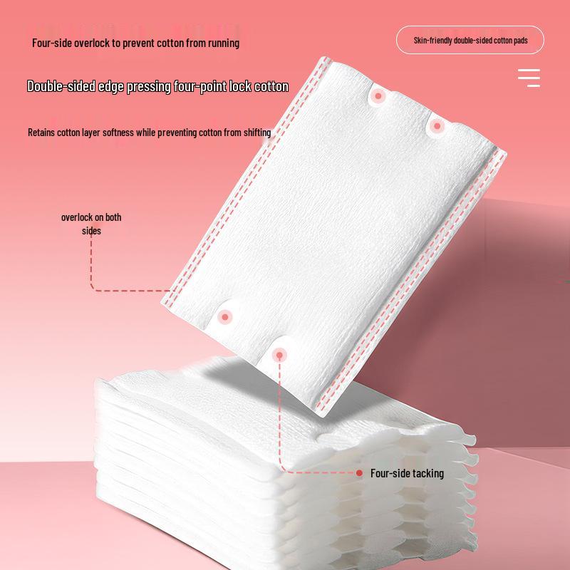 Dual-Effect Thick Cotton Makeup Remover Pads - Disposable 3-Layer Wet Compress Cotton Pads