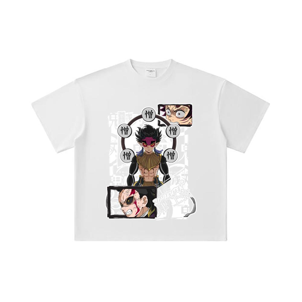 260 GSM Double Yarn 32 Count 100% Cotton Demon Slayer V106 Zohakuten Print Unisex Heavy Cotton T Shirt
