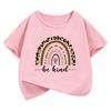Fashion Rainbow Leopard Print TShirt Printed T Shirt Girls Summer Clothes Short Sleeve Tops TShirts Cute Girls Clothing