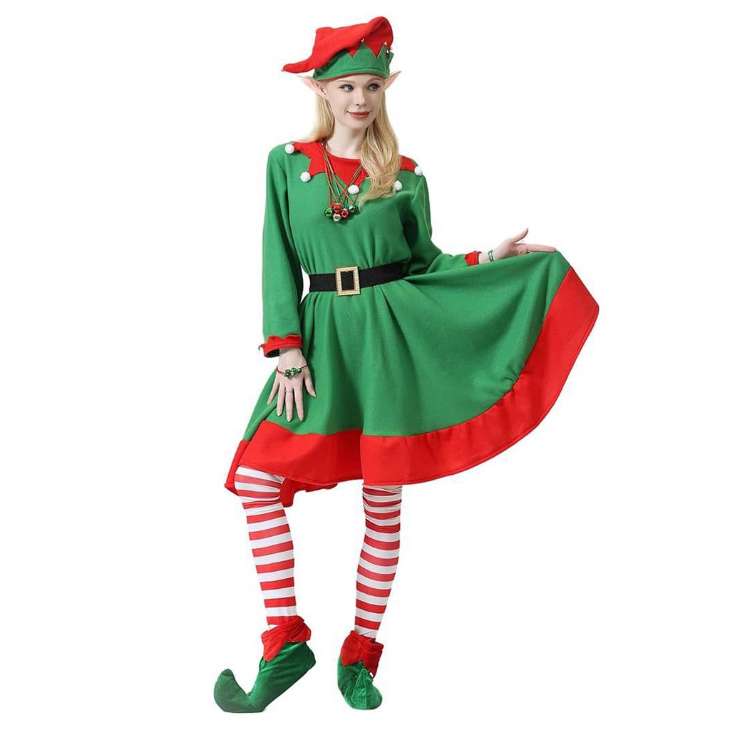 Kerst Dames Pluche Feest Rollenspel Optreden Jurk