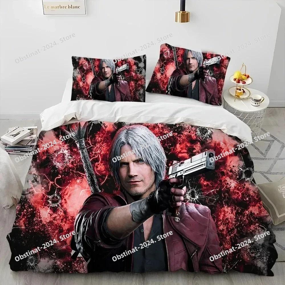 Gioco D-Devil May Cry DMC Gamer Set Biancheria da Letto Copripiumino Set Letto Coperta Federa Piumone king Queen Size Ragazzi Adulto