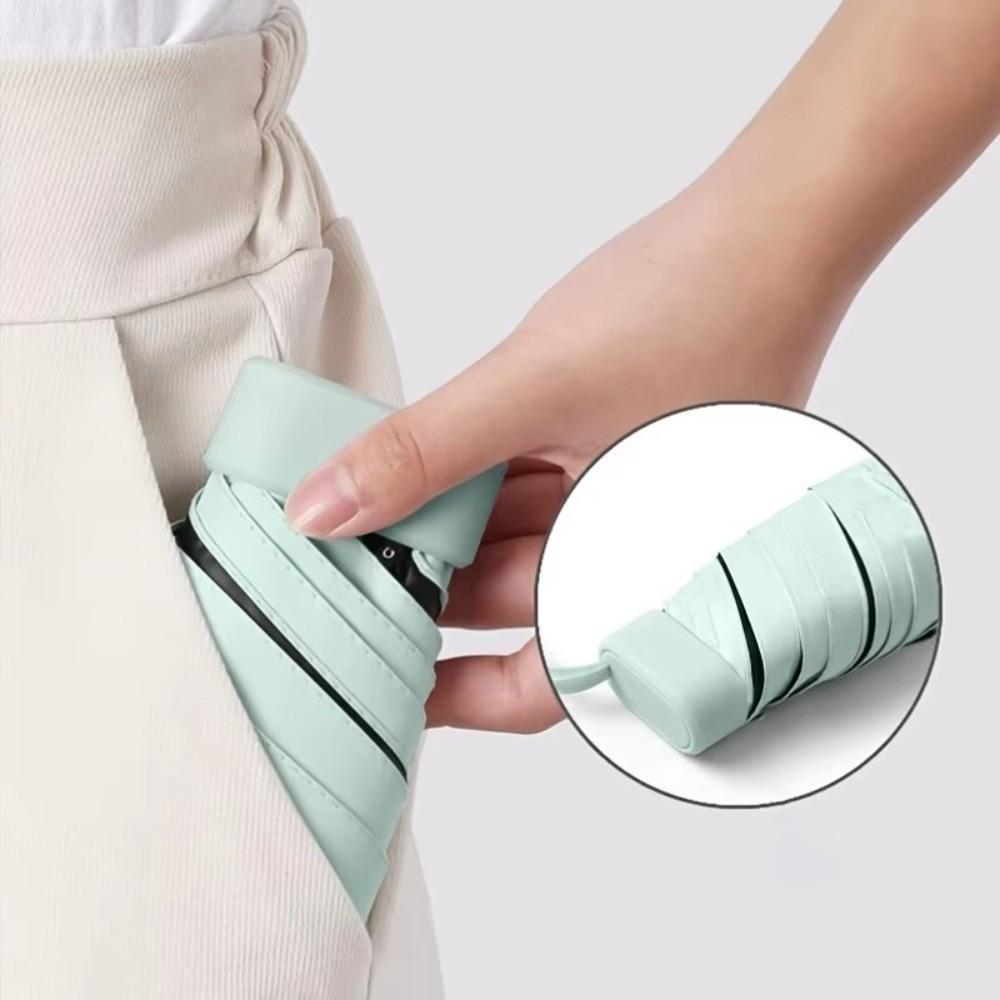 Solid Color Portable Capsule Umbrella UV Protection Dual-Use Umbrella  Sun Protection