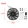 7/9/10/12 Inch Universal Slim Fan Push Pull Electric Radiator Fan Air-Sucking Type Cooling & Mounting Kit 12V 80W 2100RPM