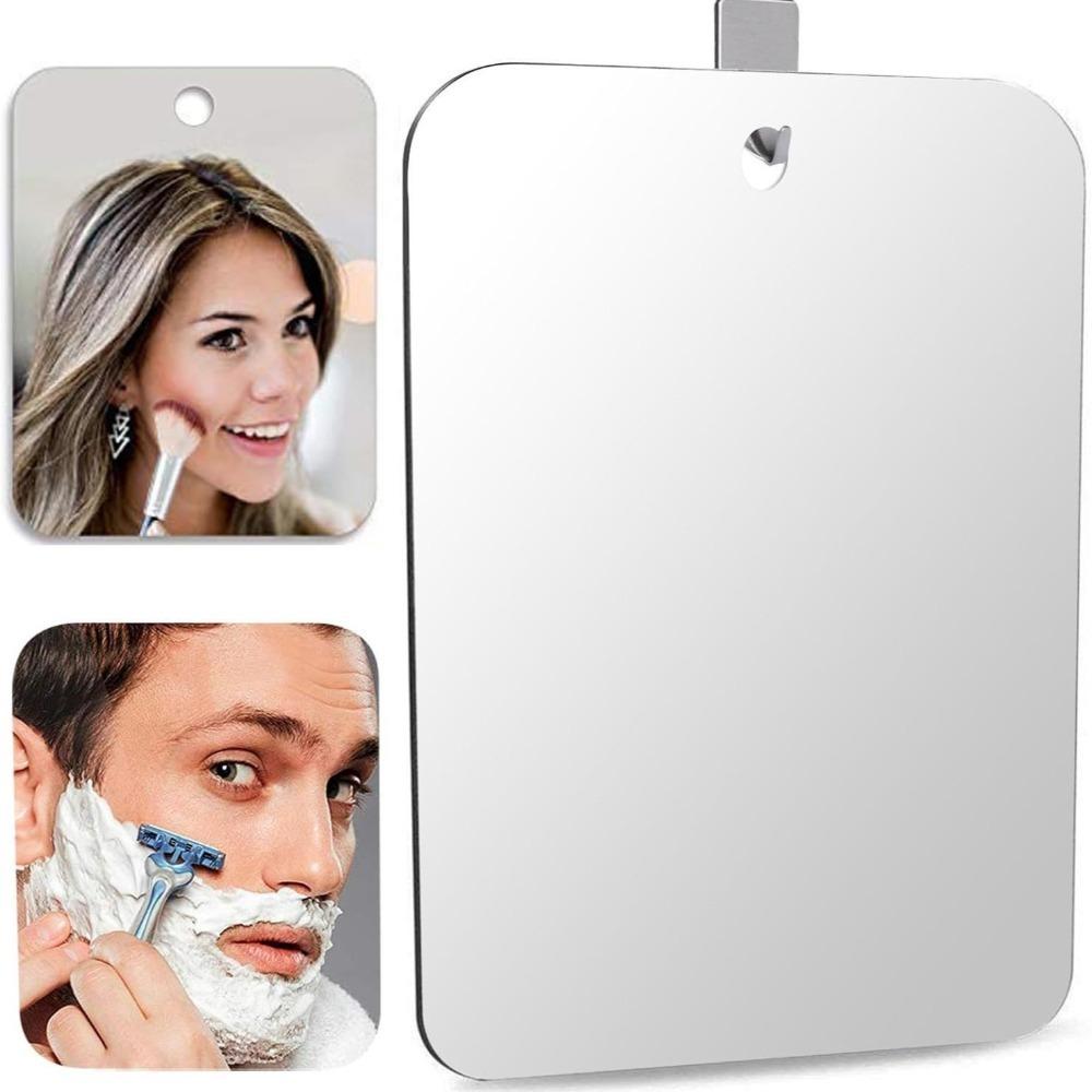 Acrylic Shower Mirror with Wall Hook Vanity Mirror Fogless Bathroom Mirror for Men Shaving Women Makeup Travel Portable Vanity